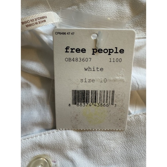 Free People Lovers Lane Pleated Mini Skirt‎ White Size 10 - Picture 5 of 5